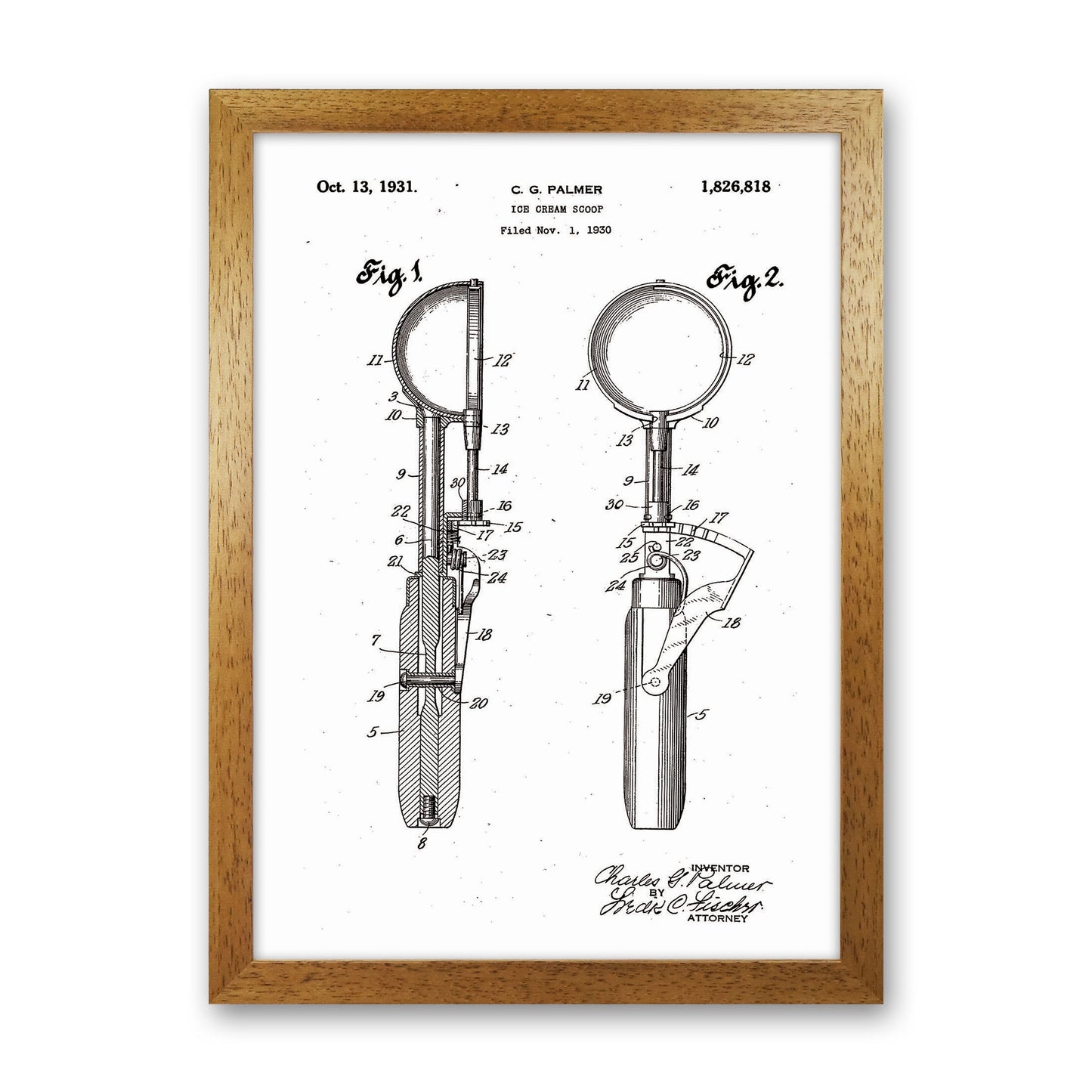 Ice Cream Scoop Patent Art Print by Jason Stanley Oak Grain