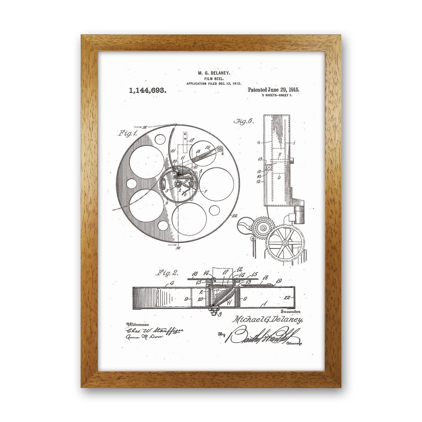 Film Reel Patent 2 Art Print by Jason Stanley Oak Grain