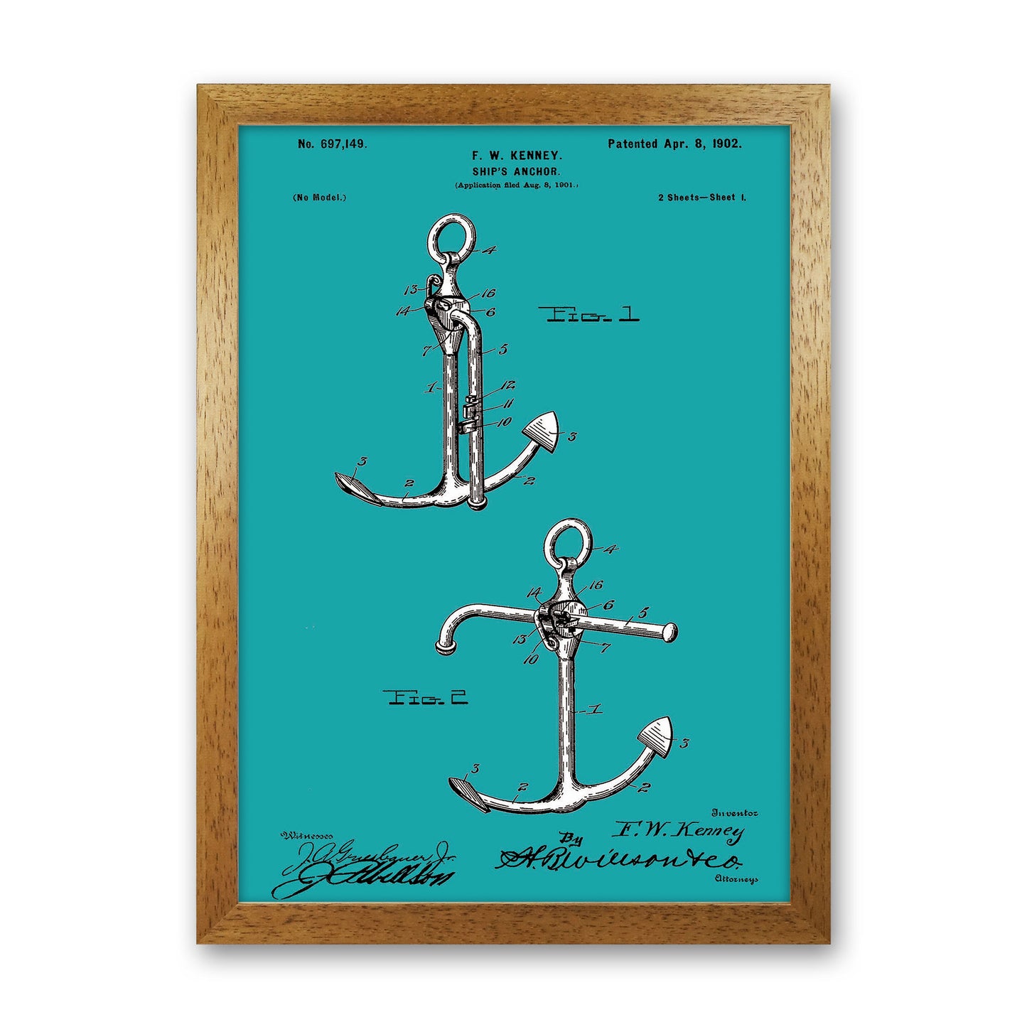Anchor Patent Blue Art Print by Jason Stanley Oak Grain
