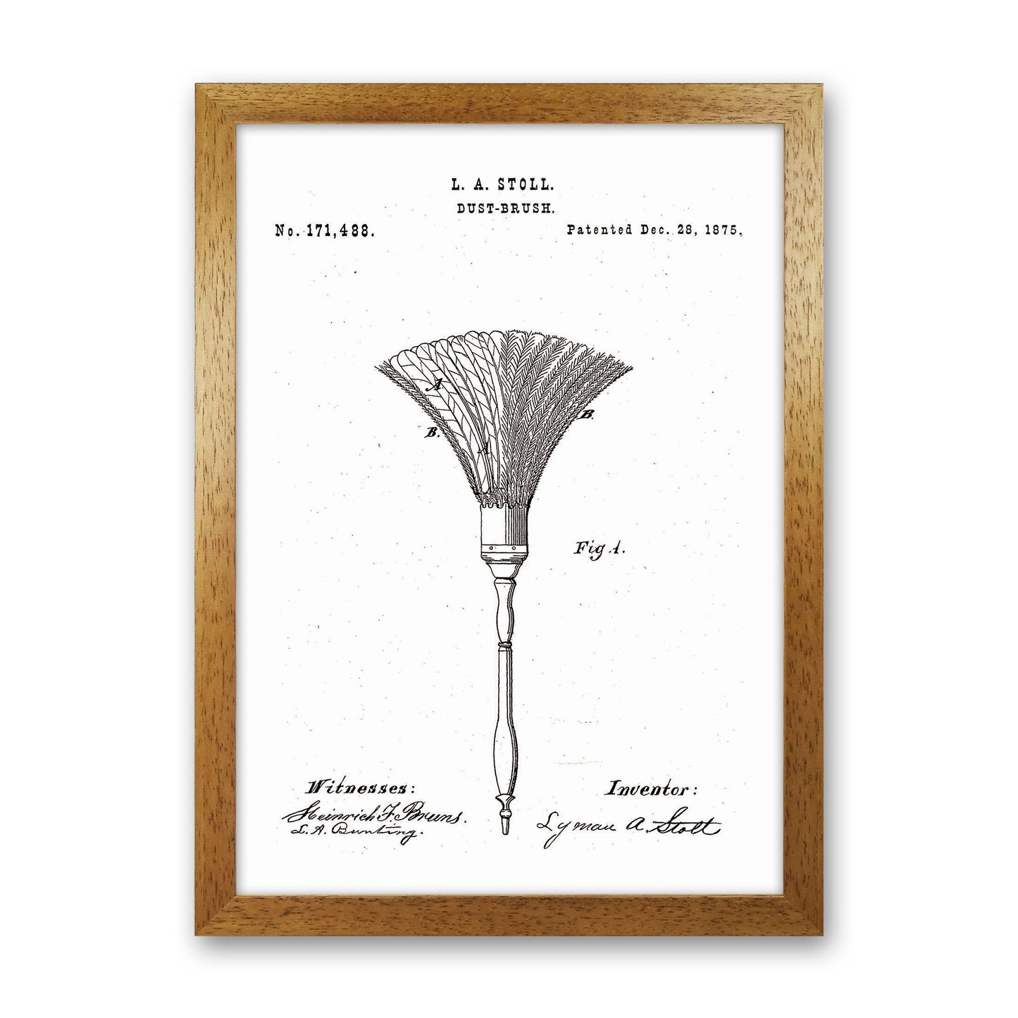 Dust Brush Patent Art Print by Jason Stanley Oak Grain
