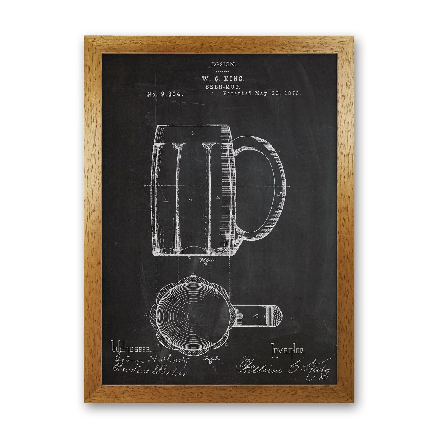 Beer Mug Patent Art Print by Jason Stanley Oak Grain