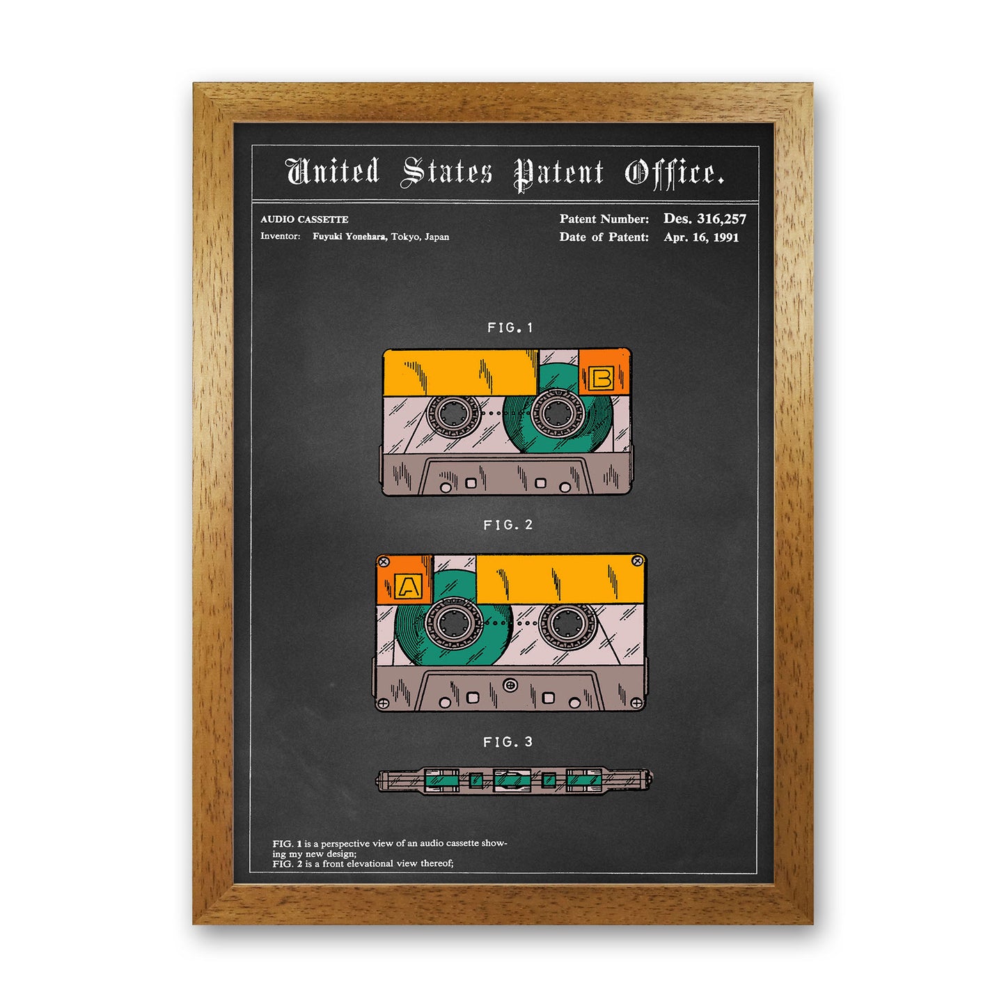 Casette Tape Art Print by Jason Stanley Oak Grain