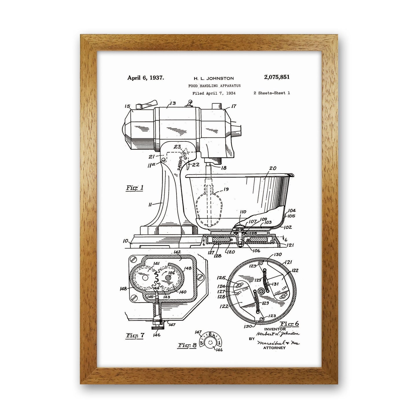 Mixer Patent Art Print by Jason Stanley Oak Grain