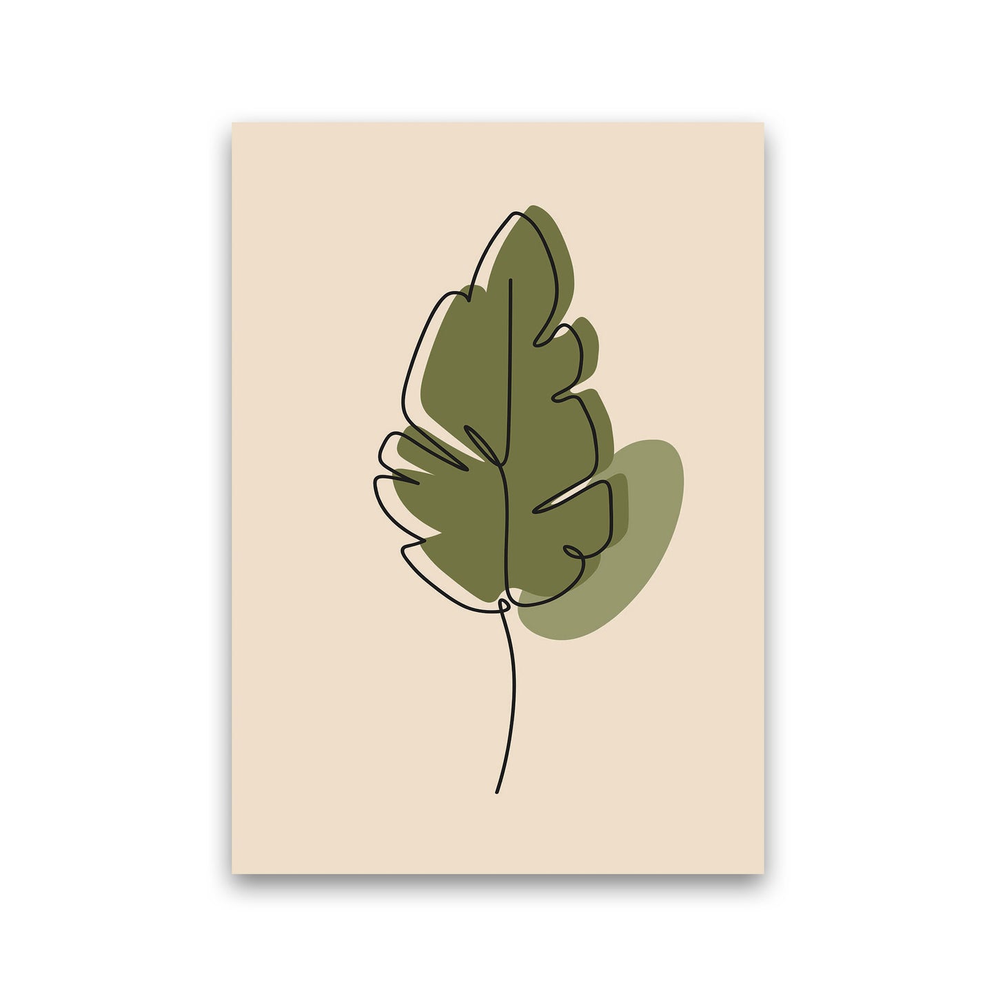 Abstract One Line Leaf Drawing III Art Print by Jason Stanley Print Only