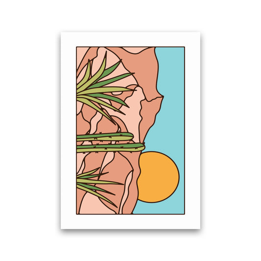 Minimal Desert Sunset Landscape Art Print by Jason Stanley Print Only