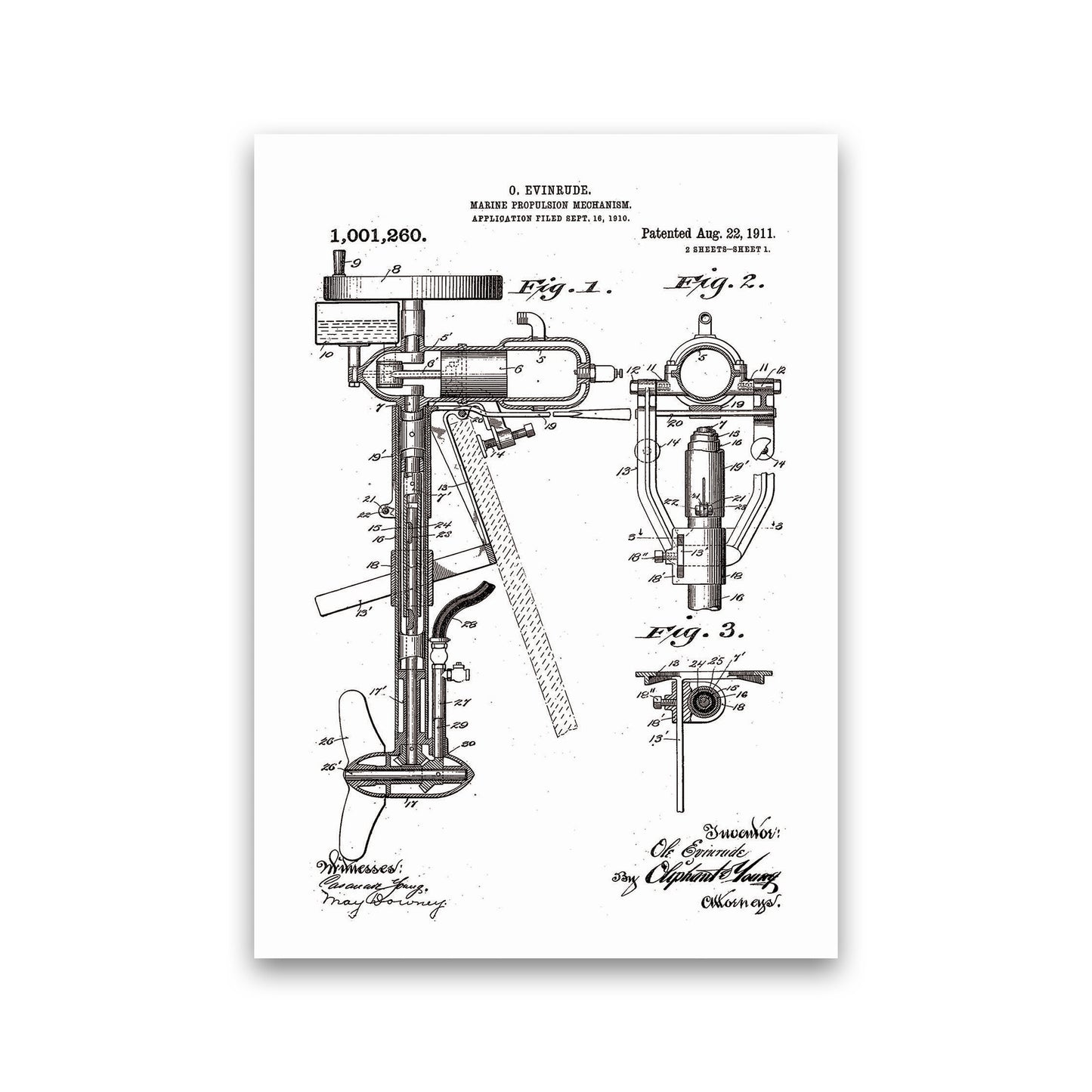 Outboard Boat Propeller Patent Art Print by Jason Stanley Print Only