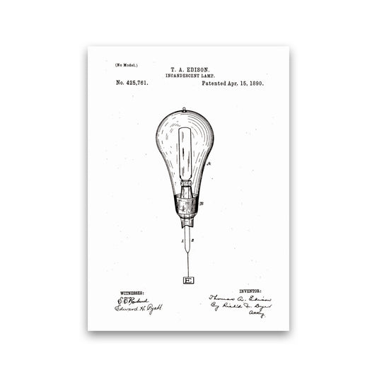 Incandescent Light Bulb Patent Art Print by Jason Stanley Print Only