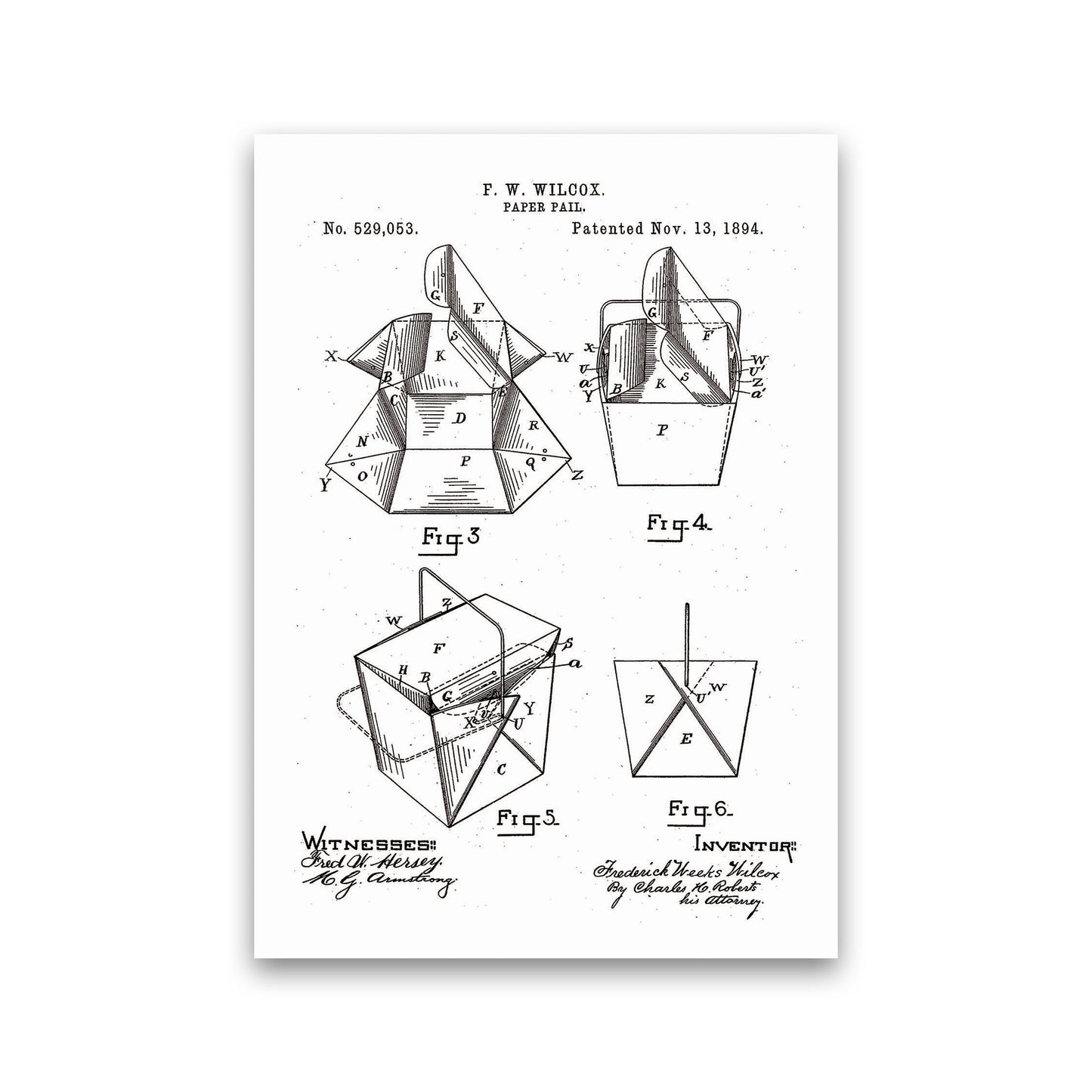 Chinese Take Out Box Patent Art Print by Jason Stanley Print Only
