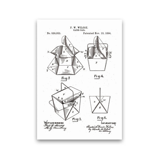 Chinese Take Out Box Patent Art Print by Jason Stanley Print Only