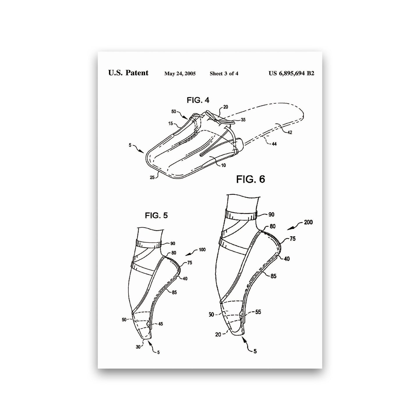 Ballet Slipper Patent Art Print by Jason Stanley Print Only