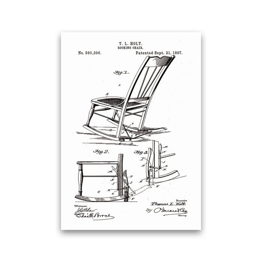 Rocking Chair Patent Art Print by Jason Stanley Print Only