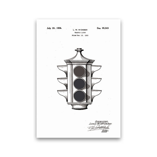Traffic Light Patent Art Print by Jason Stanley Print Only