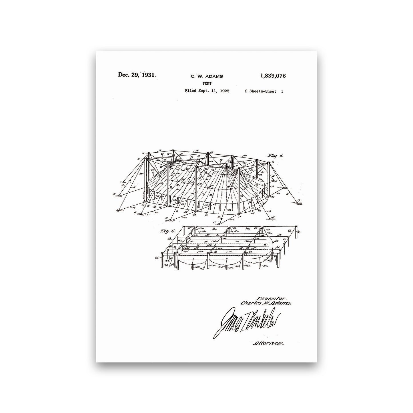 Carnival Tent Patent Art Print by Jason Stanley Print Only