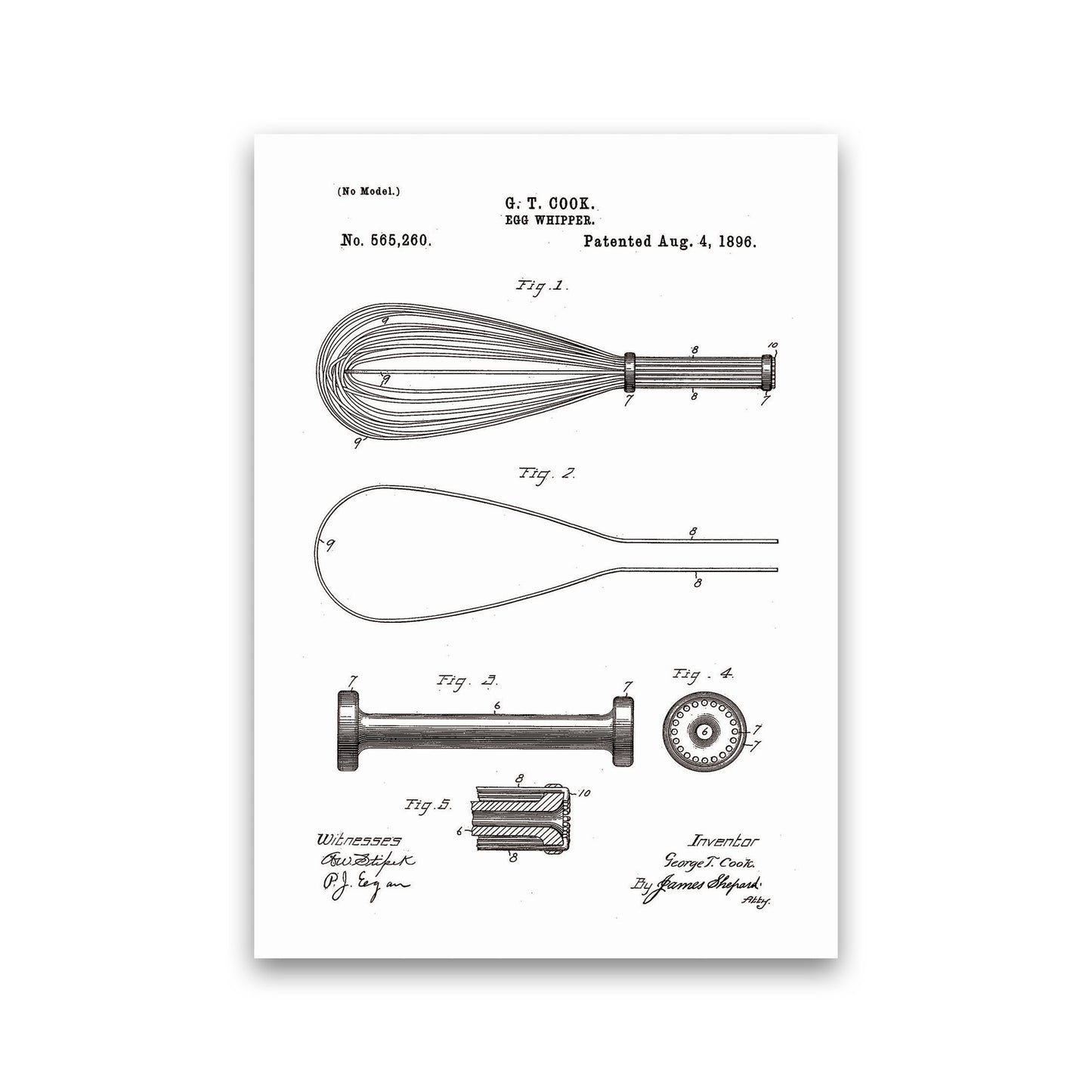 Egg Whipper Patent Art Print by Jason Stanley Print Only