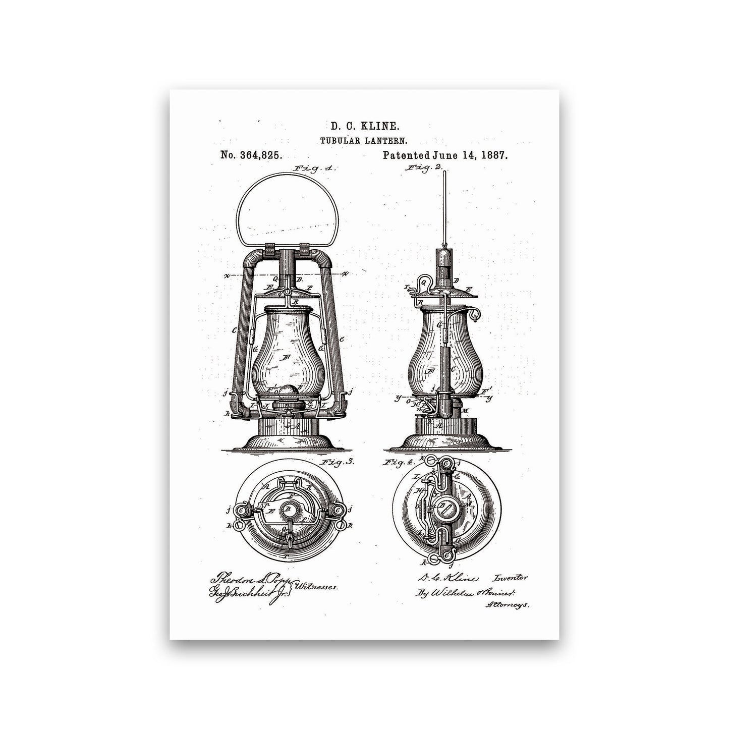 Vintage Lamp Patent Art Print by Jason Stanley Print Only
