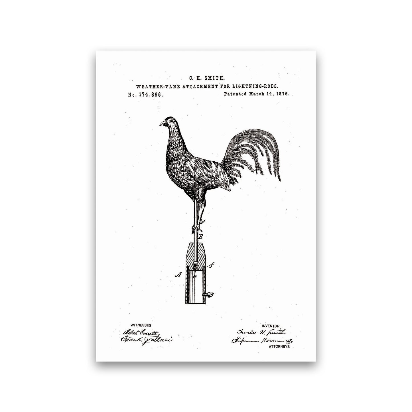 Weather Vane Patent Art Print by Jason Stanley Print Only