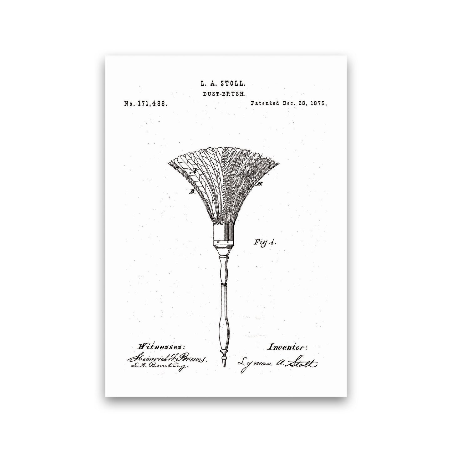 Dust Brush Patent Art Print by Jason Stanley Print Only