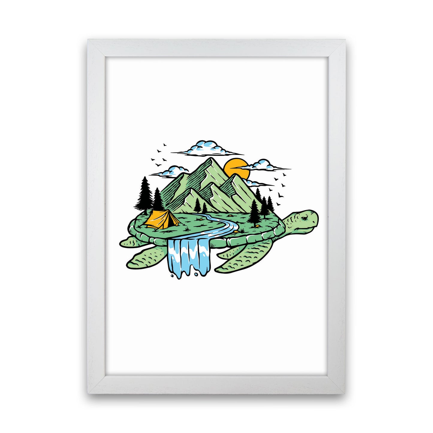 Turtles All The Way Down Art Print by Jason Stanley White Grain