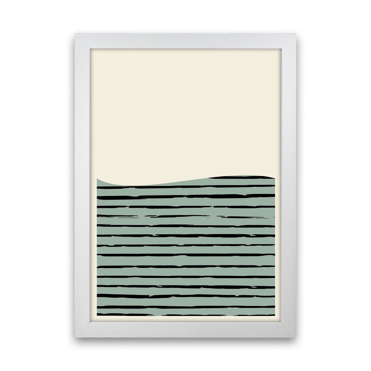 Green Minimal Midcentury Art Print by Jason Stanley White Grain