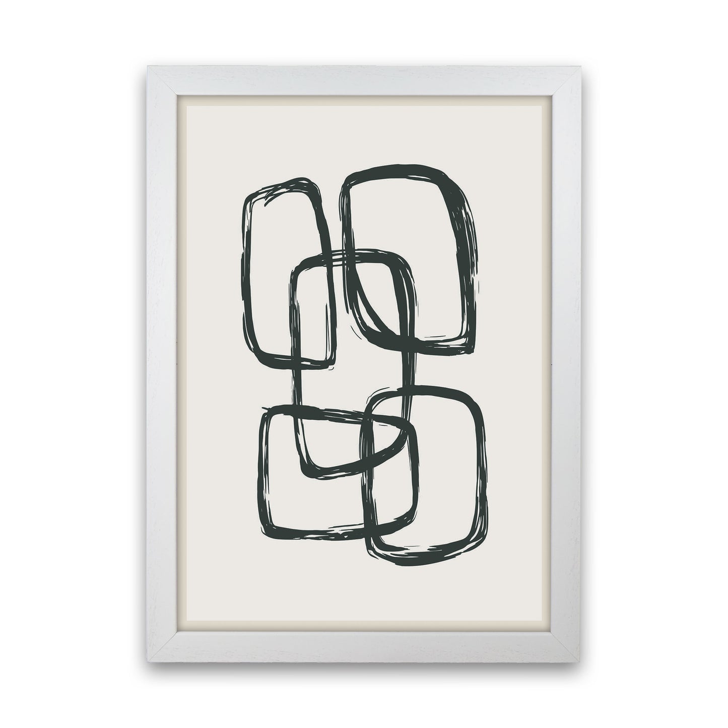 Modern Abstract Shapes 3 Art Print by Jason Stanley White Grain