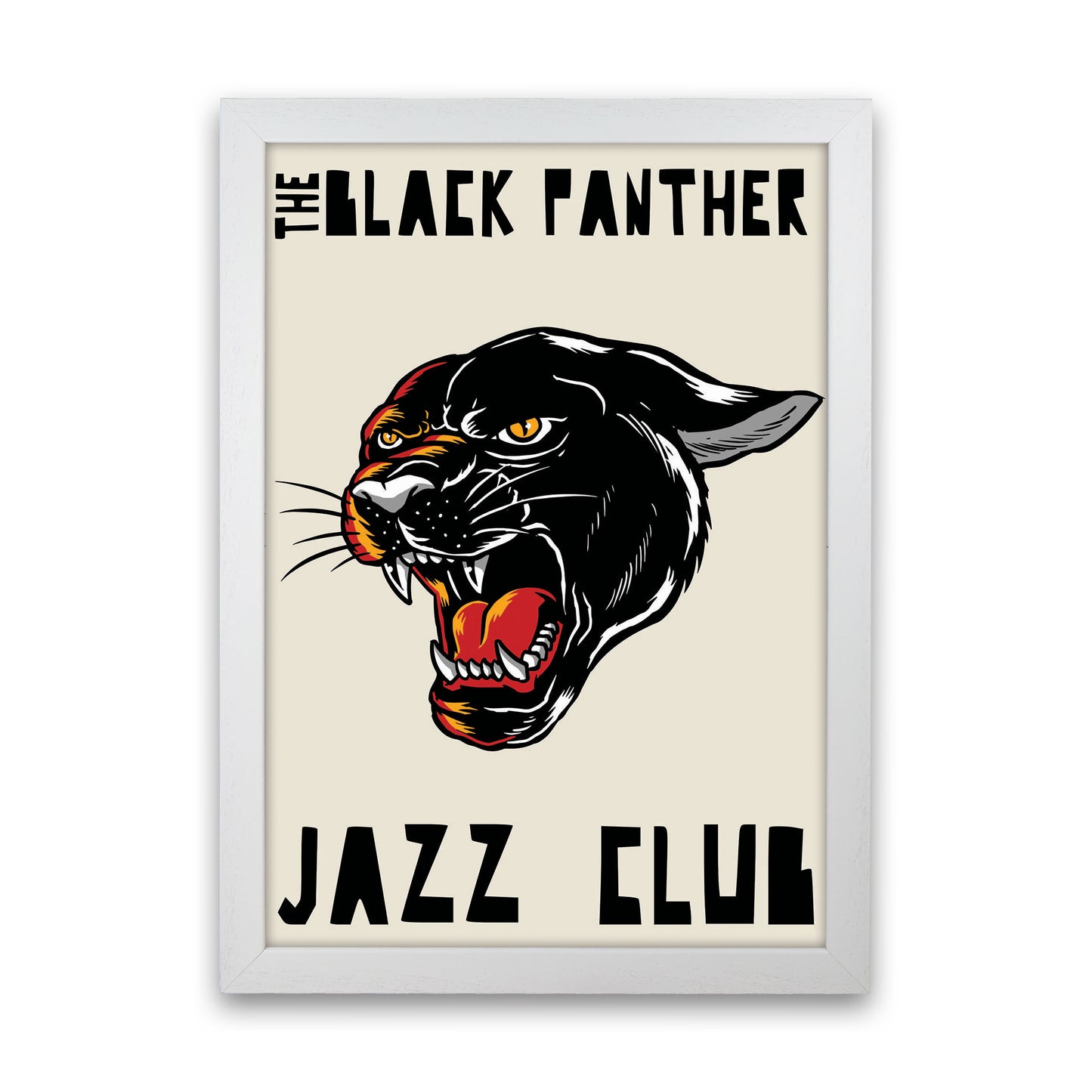Black Panther Jazz Club Art Print by Jason Stanley White Grain