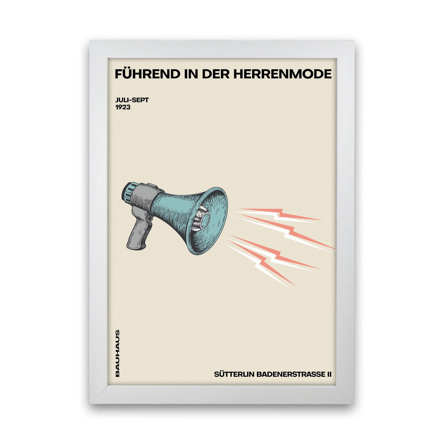 Bauhaus Megaphone Art Print by Jason Stanley White Grain
