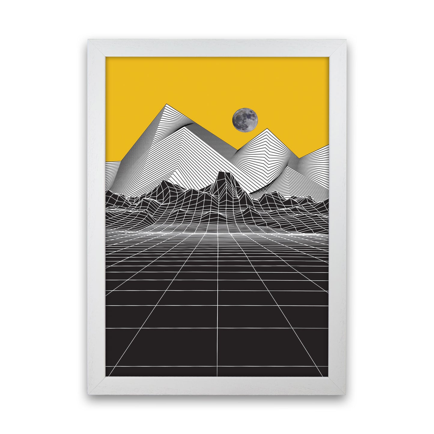 Moon Rise Yellow Art Print by Jason Stanley White Grain