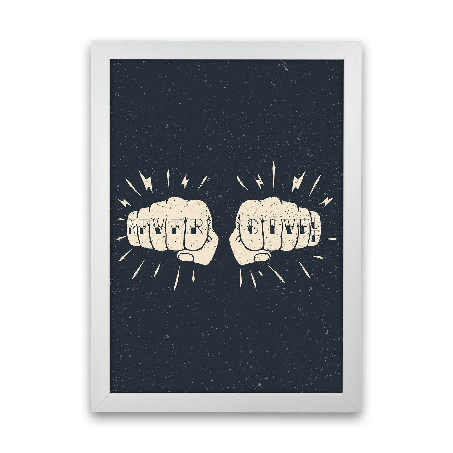 Never Give Up! Art Print by Jason Stanley White Grain