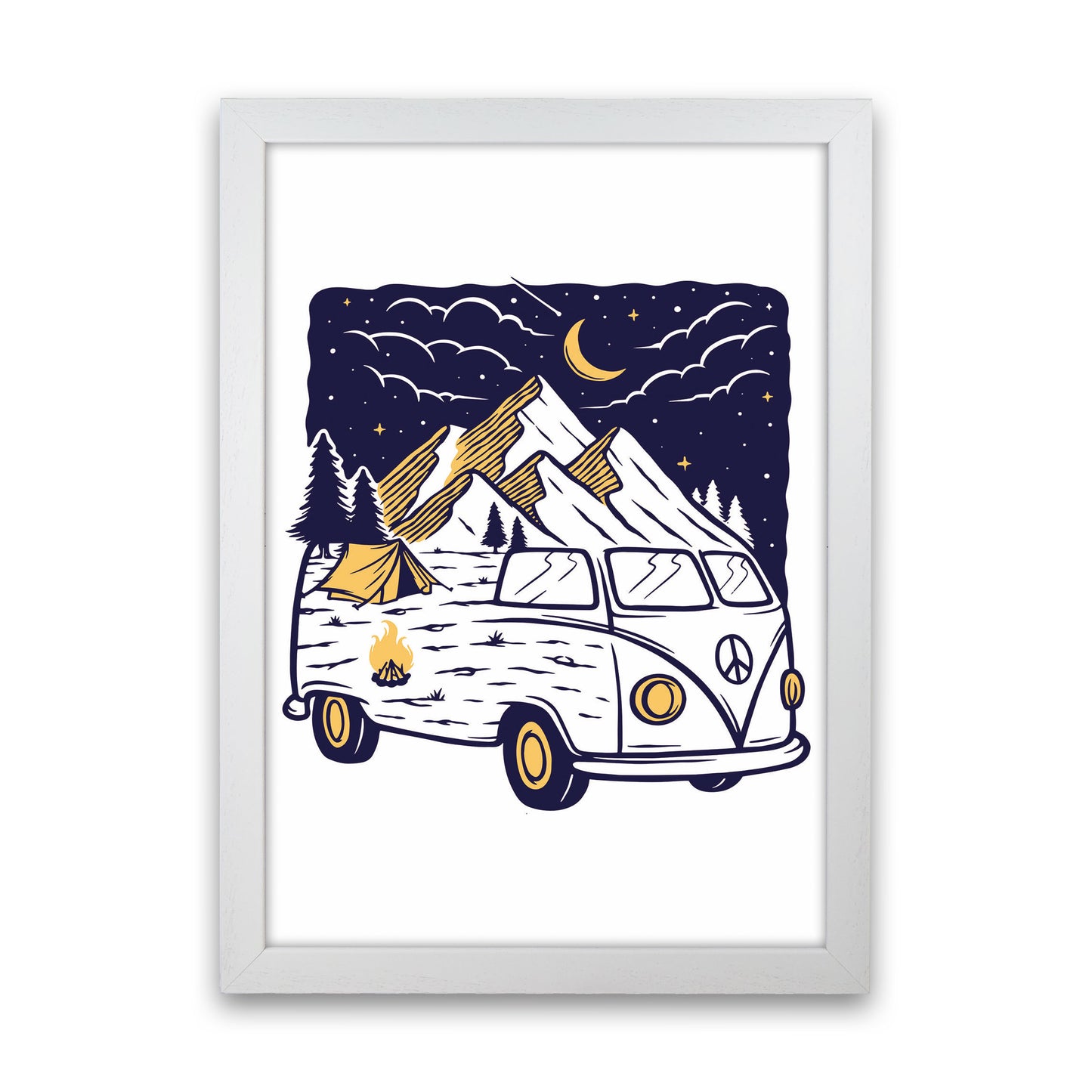 Camping Is Fun Art Print by Jason Stanley White Grain