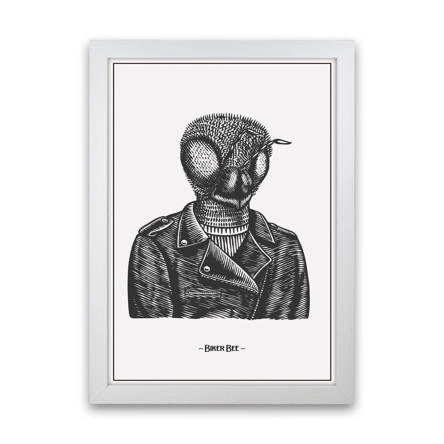 The Biker Bee Art Print by Jason Stanley White Grain