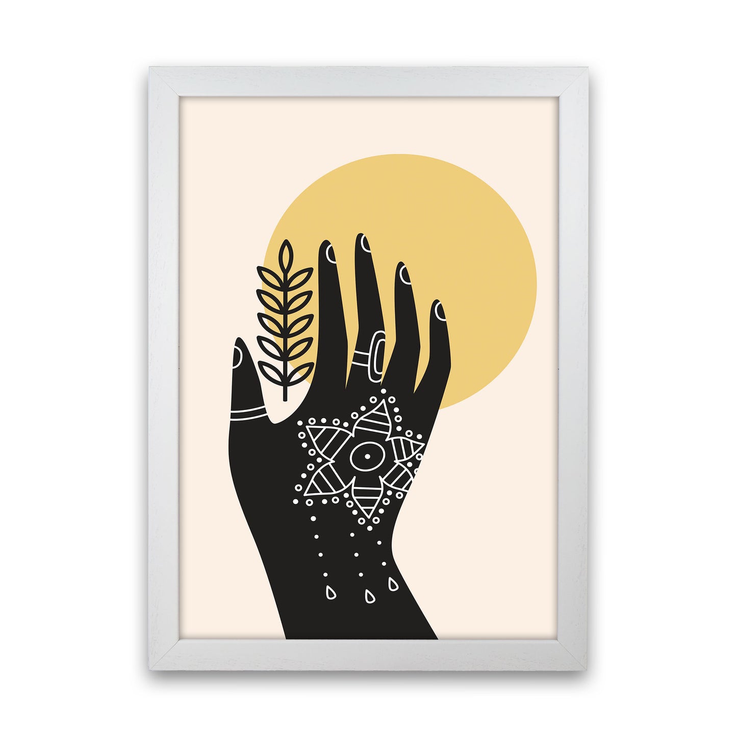 Abstract Hand Art Print by Jason Stanley White Grain