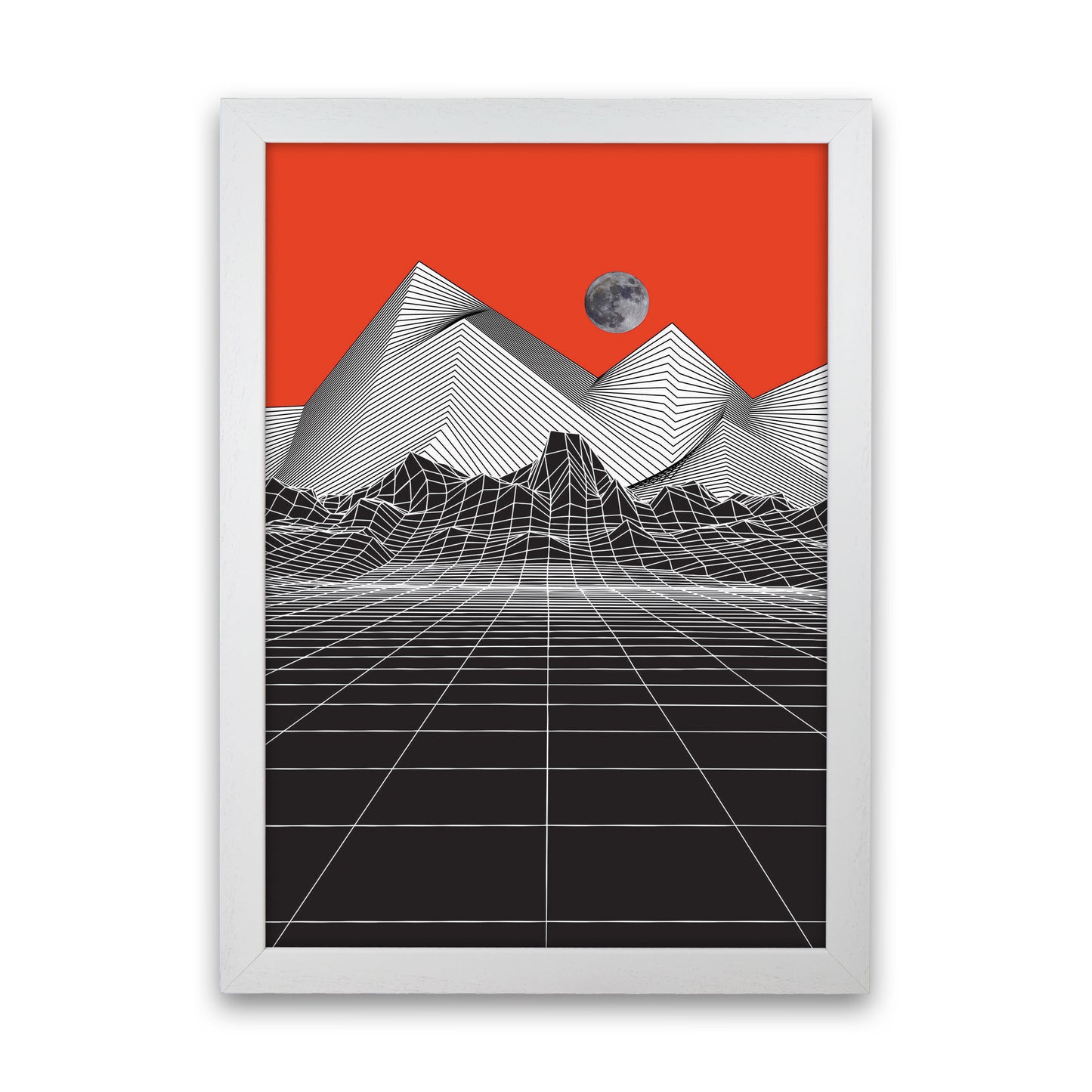 Moon Rise Red Art Print by Jason Stanley White Grain