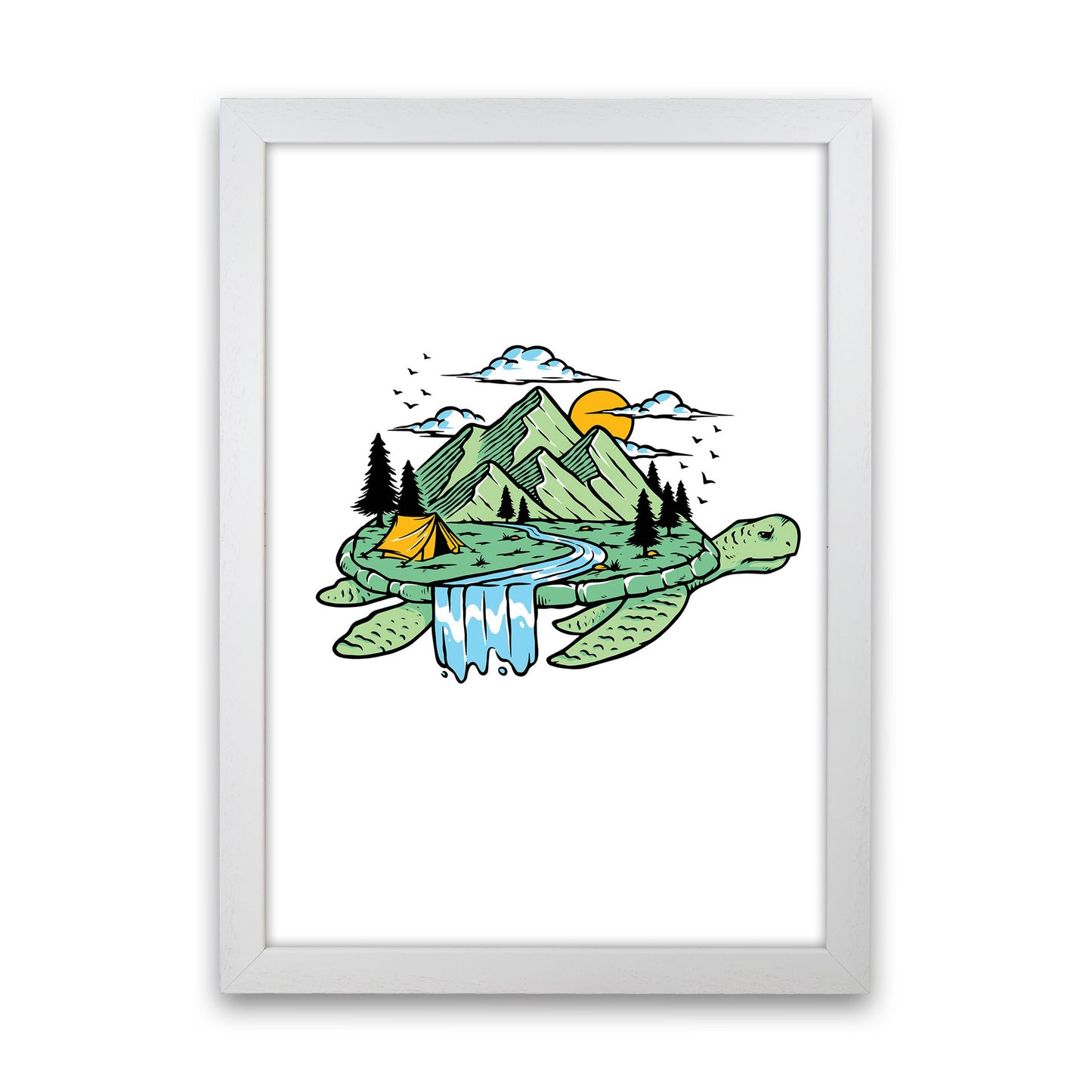 Turtle Power Art Print by Jason Stanley White Grain