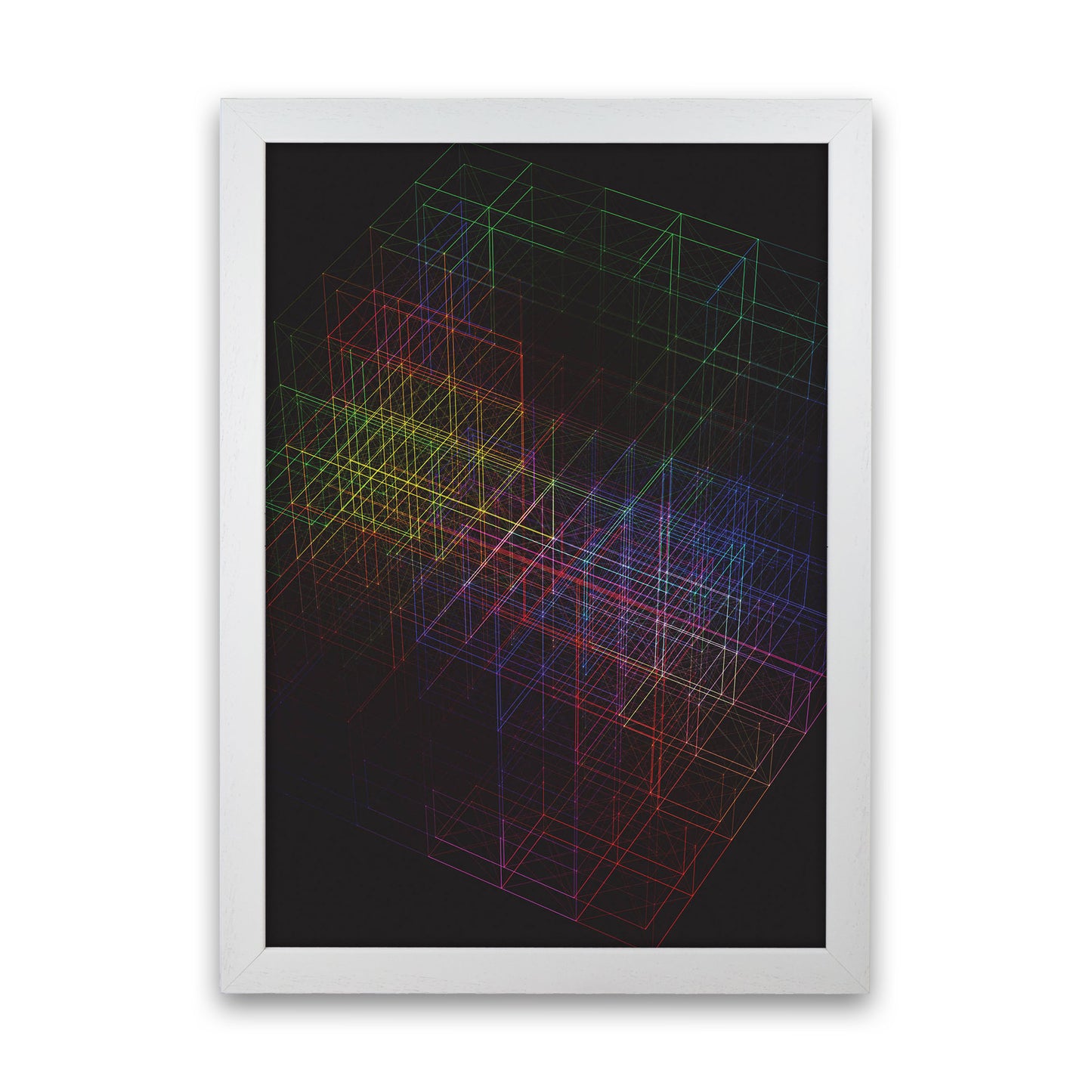 Laser Cube Art Print by Jason Stanley White Grain