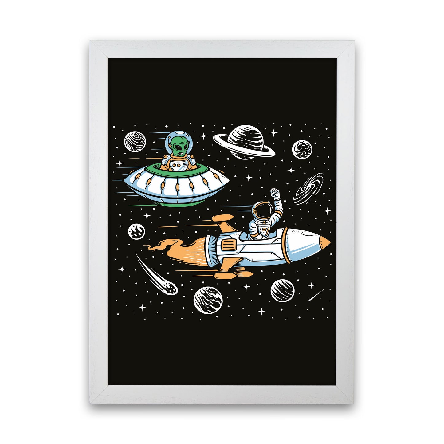 Space Rage Art Print by Jason Stanley White Grain