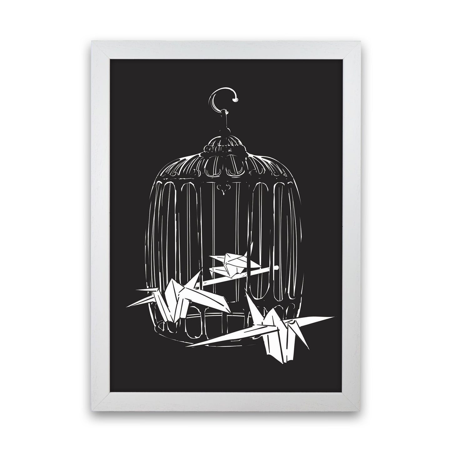 Origami Birds Art Print by Jason Stanley White Grain