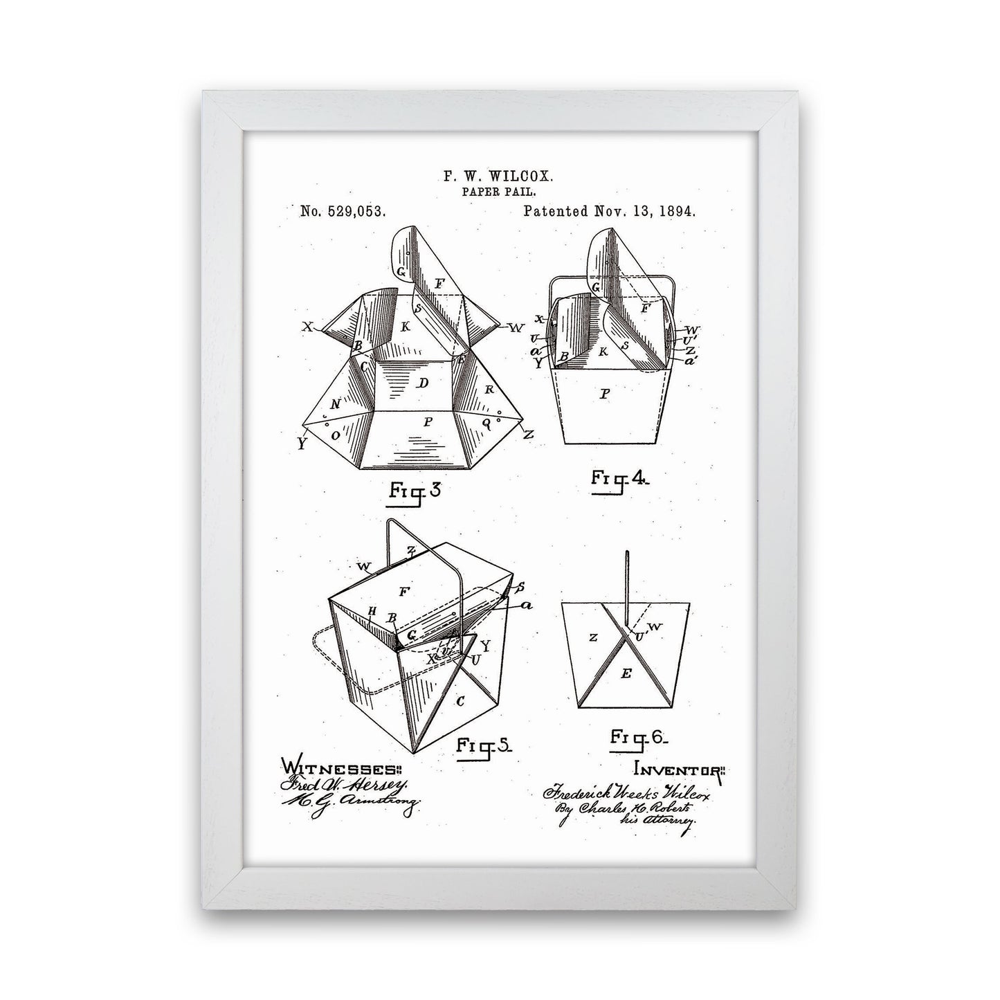 Chinese Take Out Box Patent Art Print by Jason Stanley White Grain