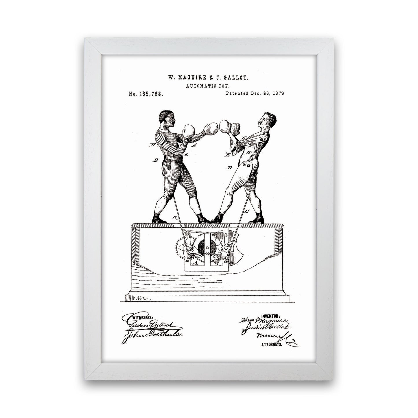 Automatic Boxing Toy Patent Art Print by Jason Stanley White Grain