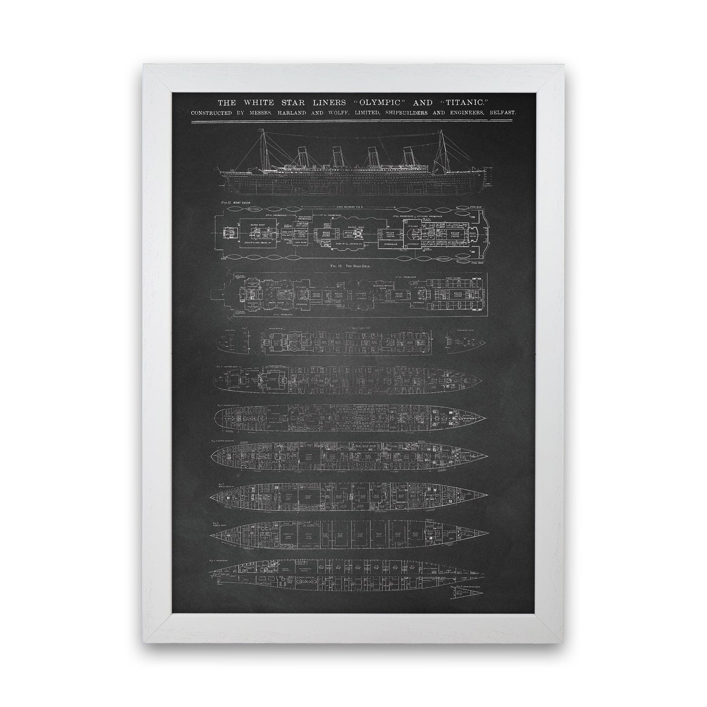 Titanic Patent- Chalkboard Art Print by Jason Stanley White Grain