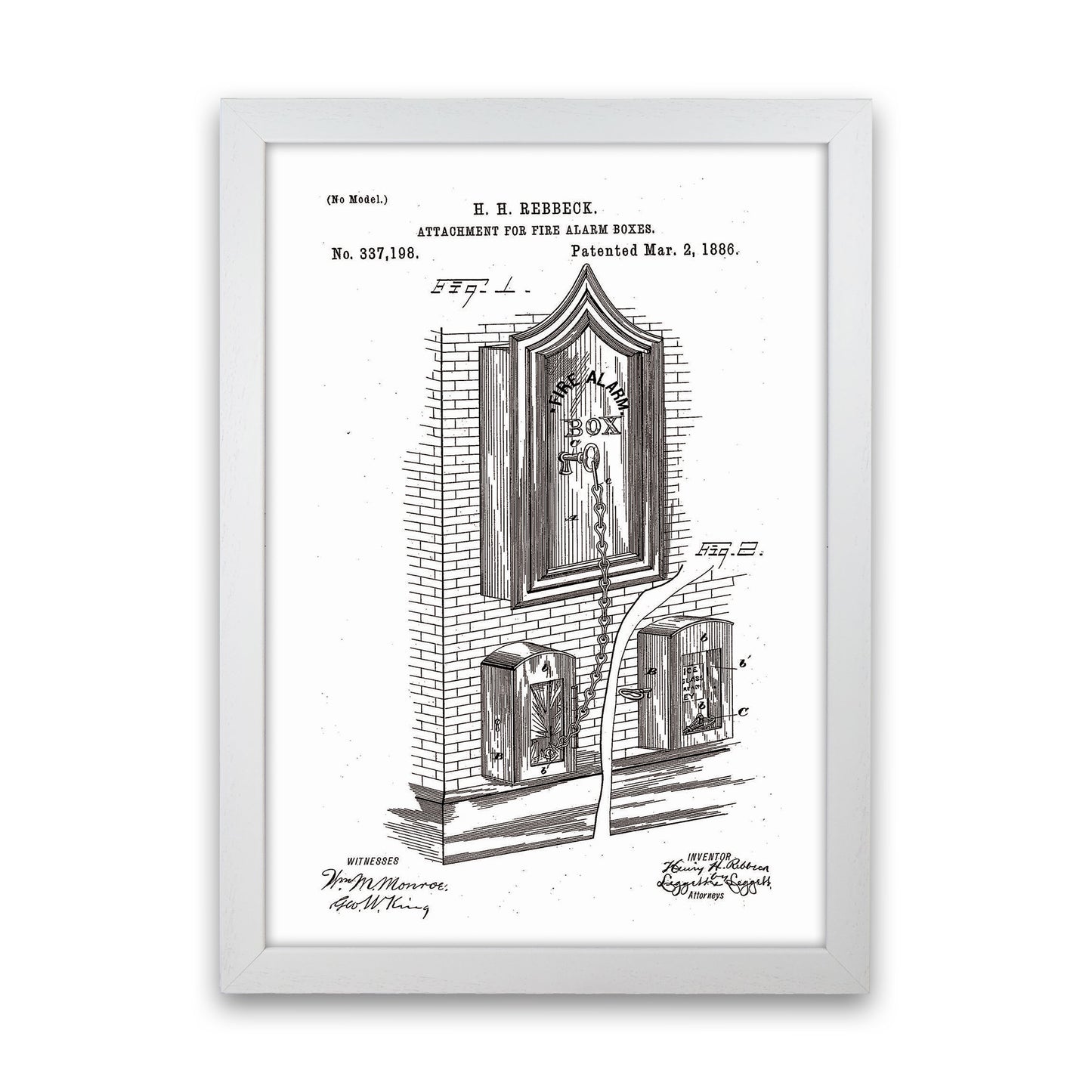 Fire Alarm Box Patent Art Print by Jason Stanley White Grain