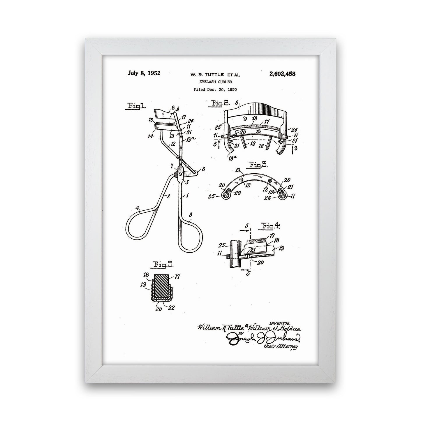 Eyelash Curler Patent Art Print by Jason Stanley White Grain