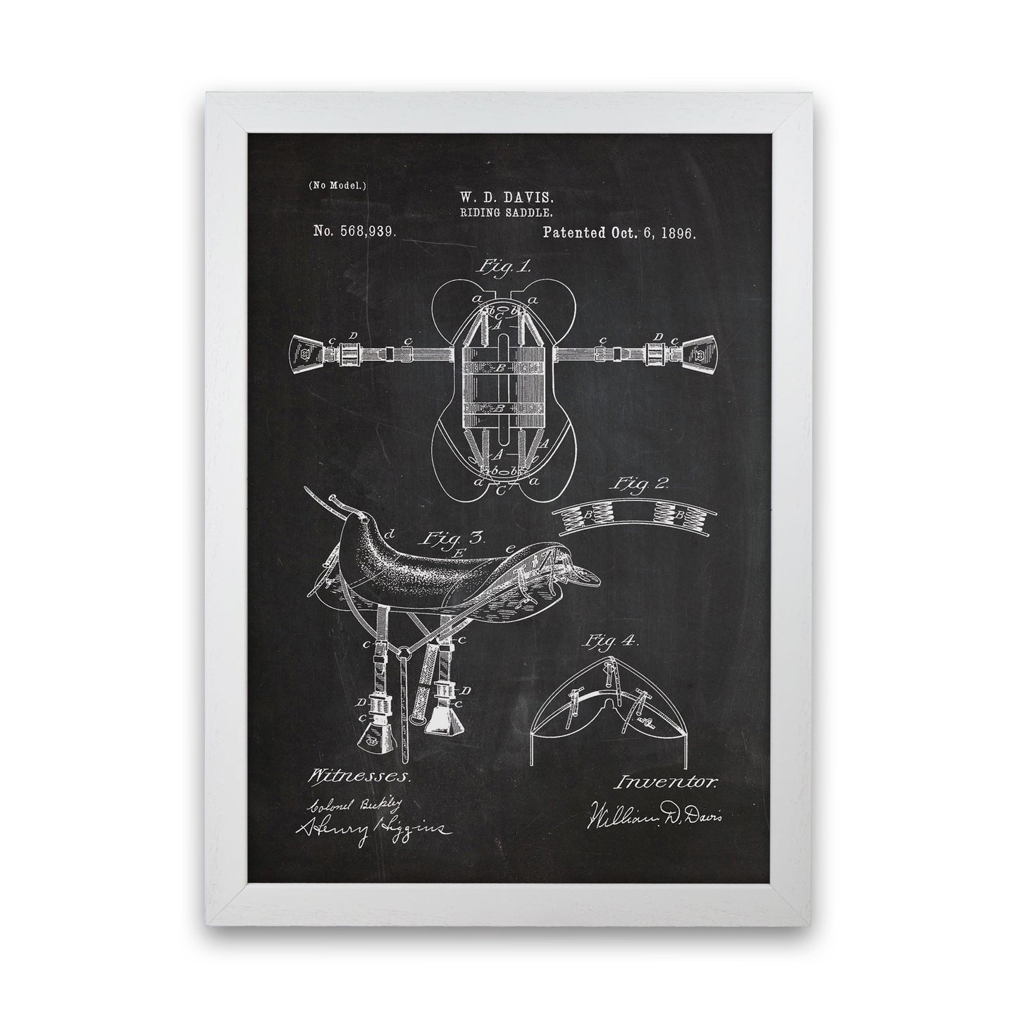 Riding Saddlepatent Art Print by Jason Stanley White Grain