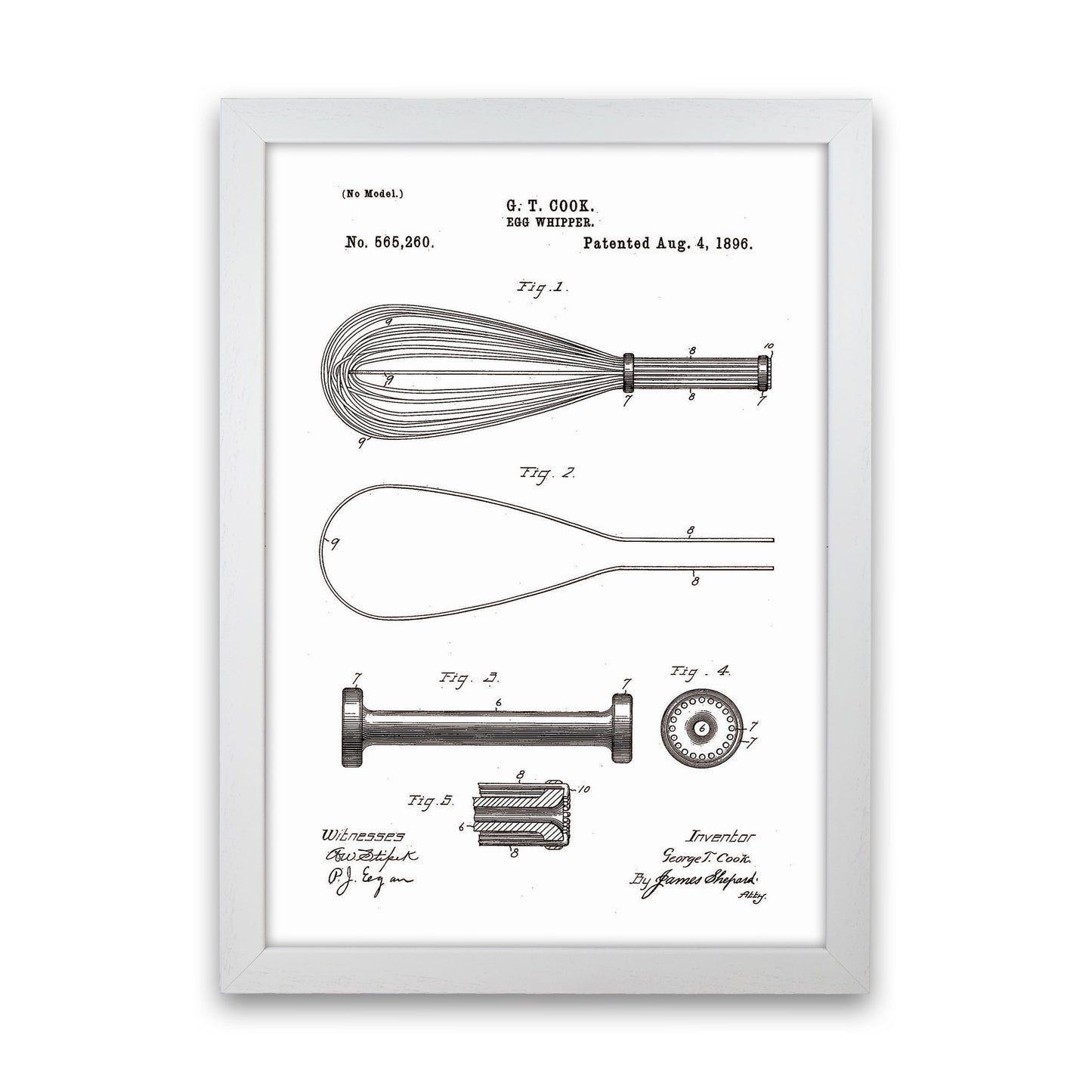 Egg Whipper Patent Art Print by Jason Stanley White Grain