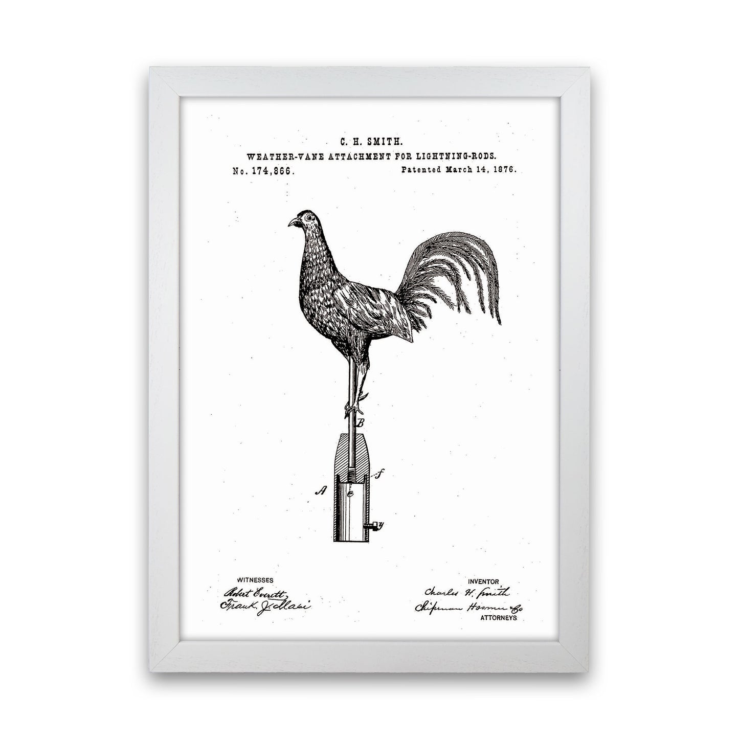 Weather Vane Patent Art Print by Jason Stanley White Grain