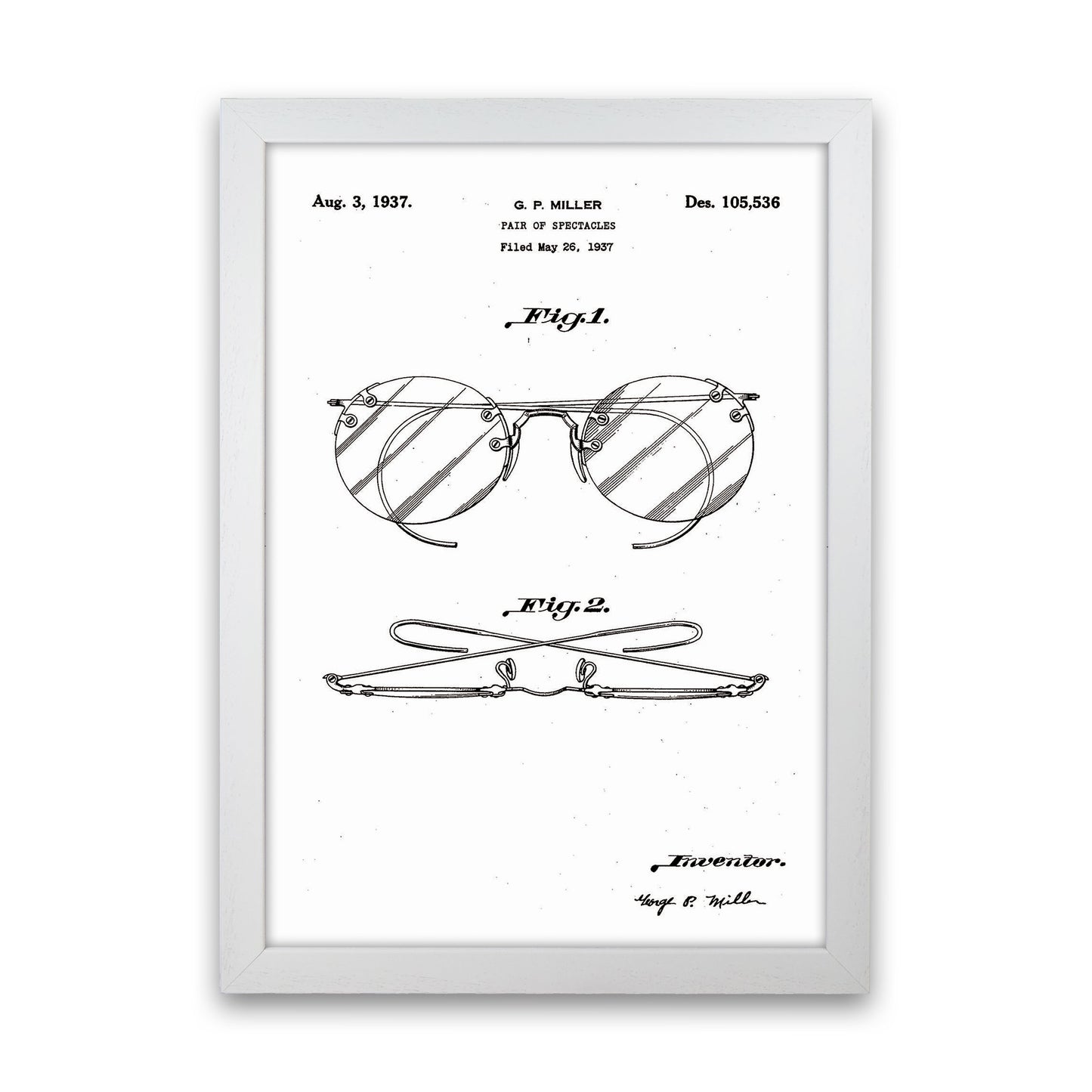 Spectacles Patent Art Print by Jason Stanley White Grain