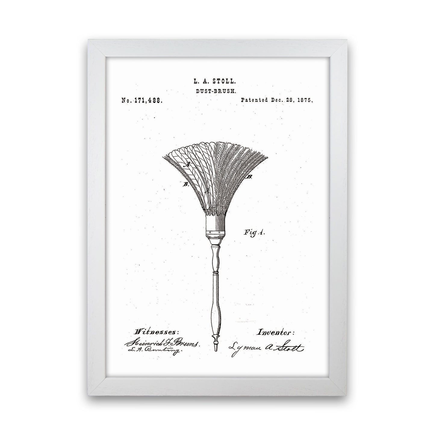 Dust Brush Patent Art Print by Jason Stanley White Grain