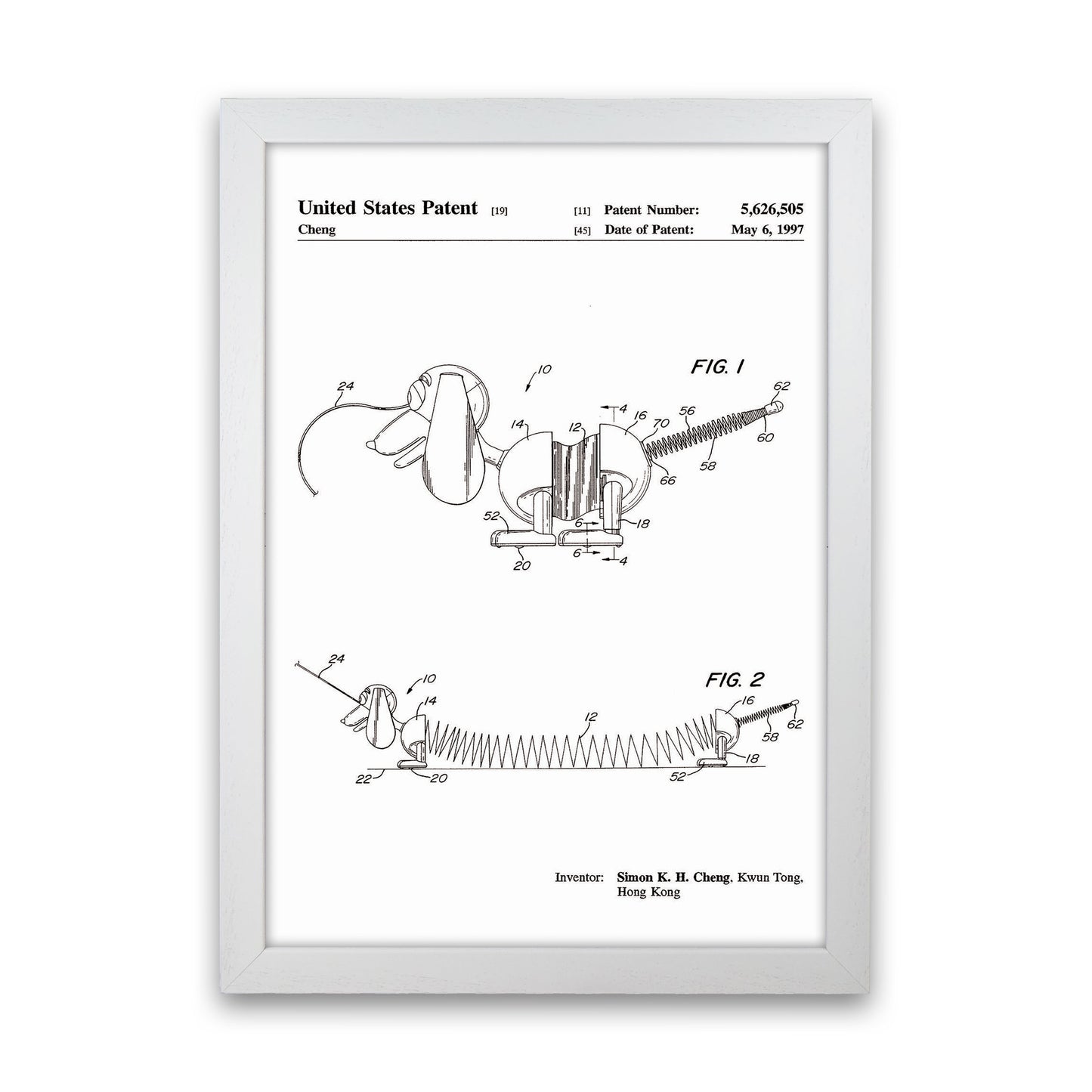 Slinky Dog Patent Art Print by Jason Stanley White Grain