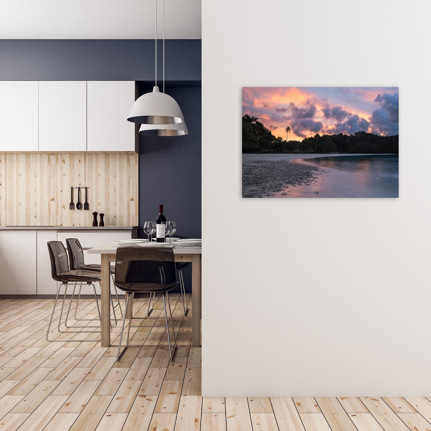 Champagne Sunset Art Print by Karsten Wrobel A1 Black Frame
