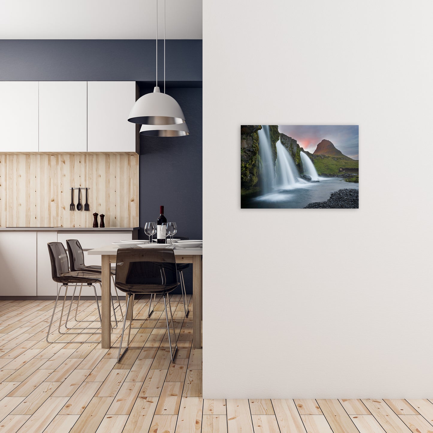 Triple Falls Art Print by Karsten Wrobel A2 Black Frame