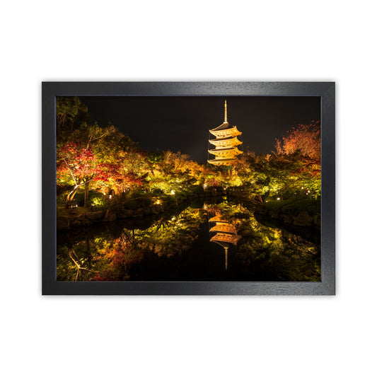 Kyoto Fire Landscape Art Print by Karsten Wrobel Black Grain
